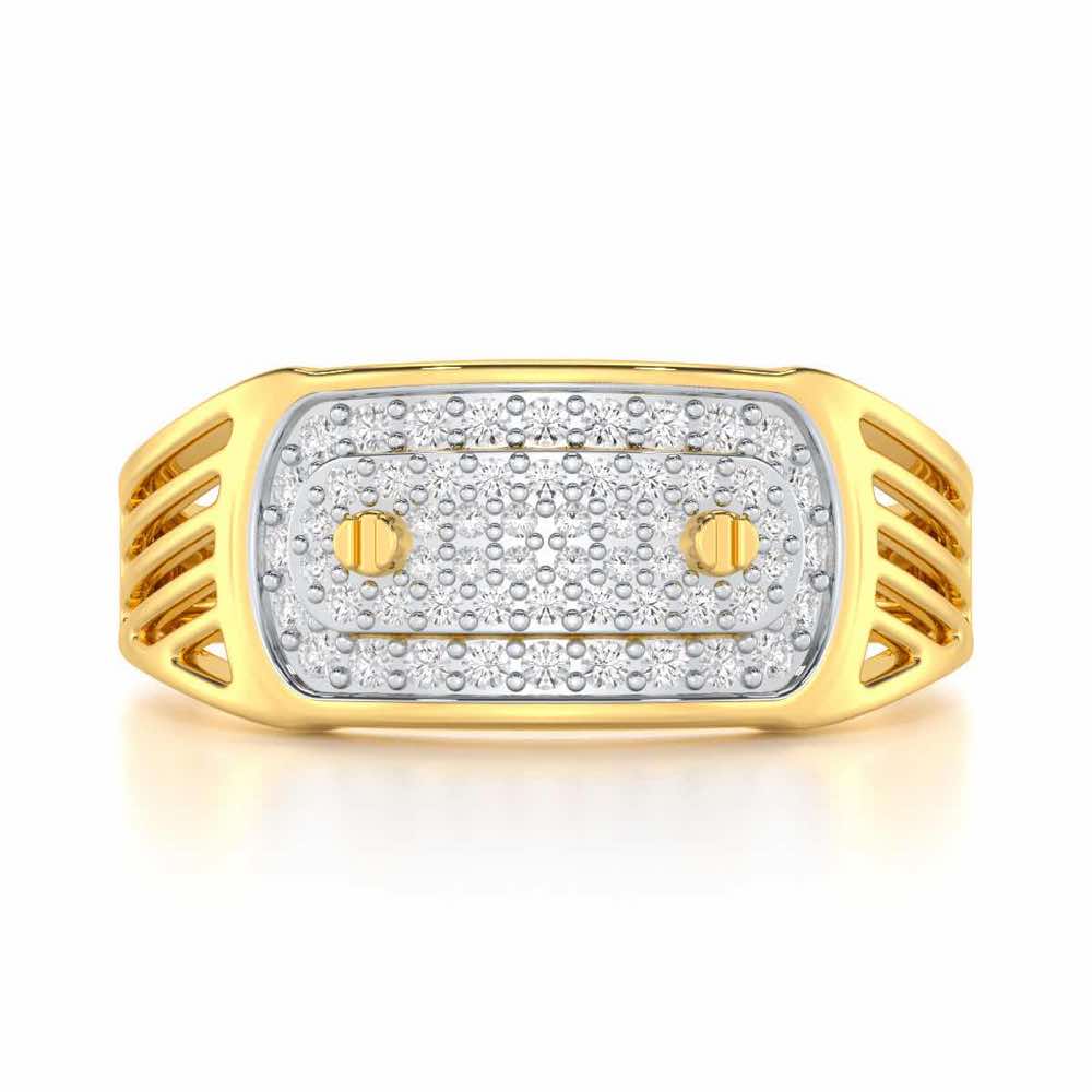 Pritish Silver Ring For Men - Yellow Gold - Image 4