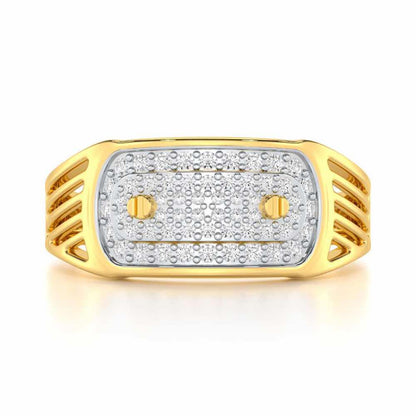 Pritish Silver Ring For Men - Yellow Gold - Image 4