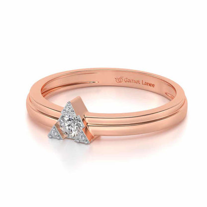Protective Solitaire Silver Ring - Rose Gold - Image 2