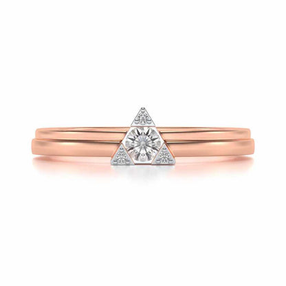 Protective Solitaire Silver Ring - Rose Gold - Image 4