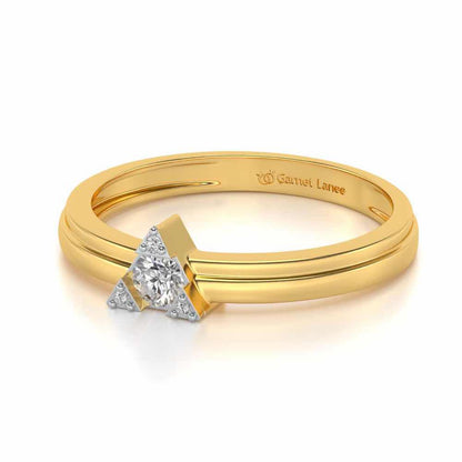 Protective Solitaire Silver Ring - Yellow Gold - Image 2