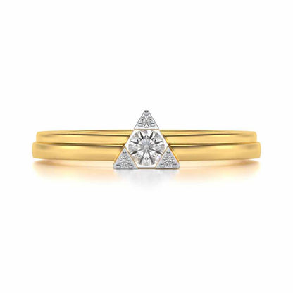 Protective Solitaire Silver Ring - Yellow Gold - Image 4