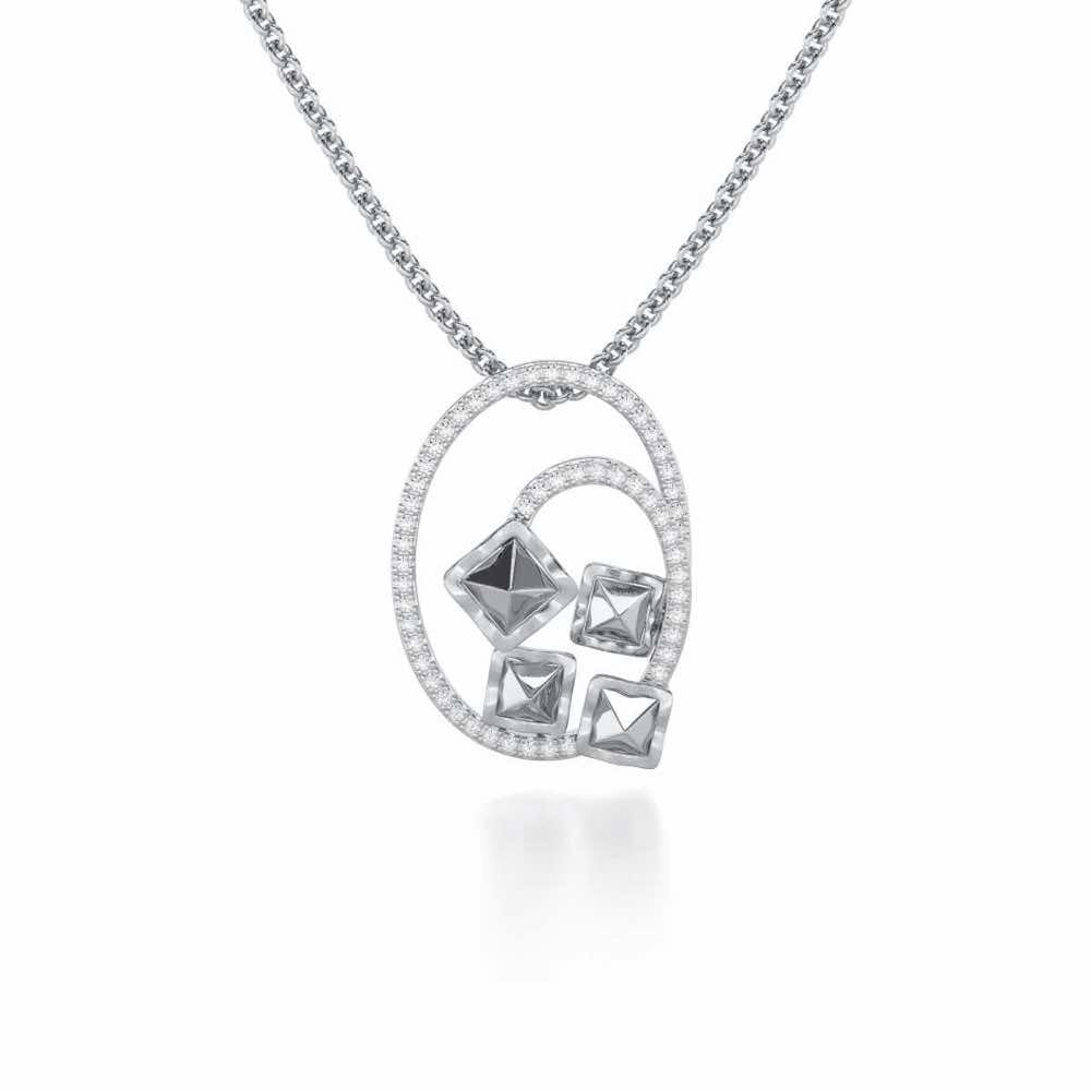 Pure Celestia Silver Pendant - White Gold - Image 1