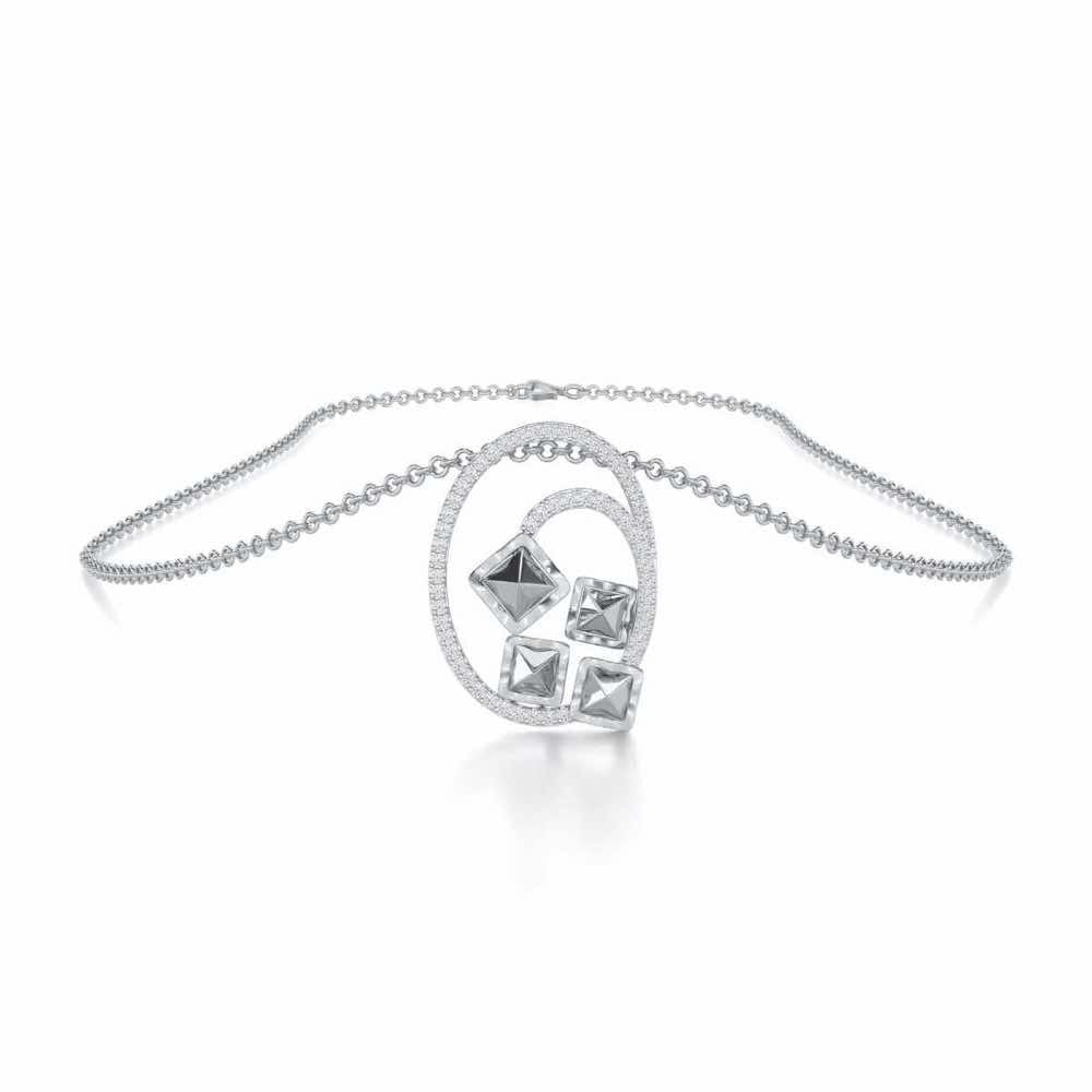 Pure Celestia Silver Pendant - White Gold - Image 3