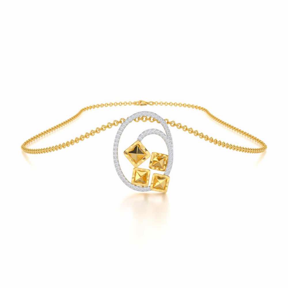 Pure Celestia Silver Pendant - Yellow Gold - Image 3