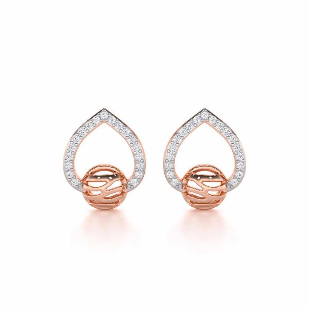 Twilight Bliss Silver Stud Earrings - Rose Gold - Image 1
