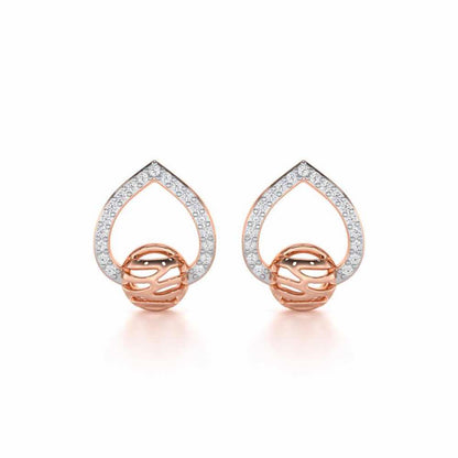 Twilight Bliss Silver Stud Earrings - Rose Gold - Image 1