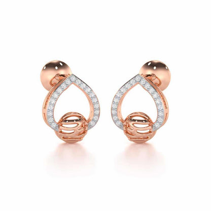 Twilight Bliss Silver Stud Earrings - Rose Gold - Image 2