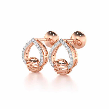 Twilight Bliss Silver Stud Earrings - Rose Gold - Image 3