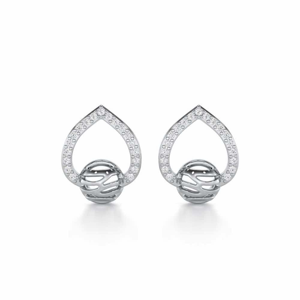 Twilight Bliss Silver Stud Earrings - White Gold - Image 1