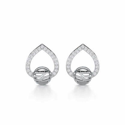 Twilight Bliss Silver Stud Earrings - White Gold - Image 1
