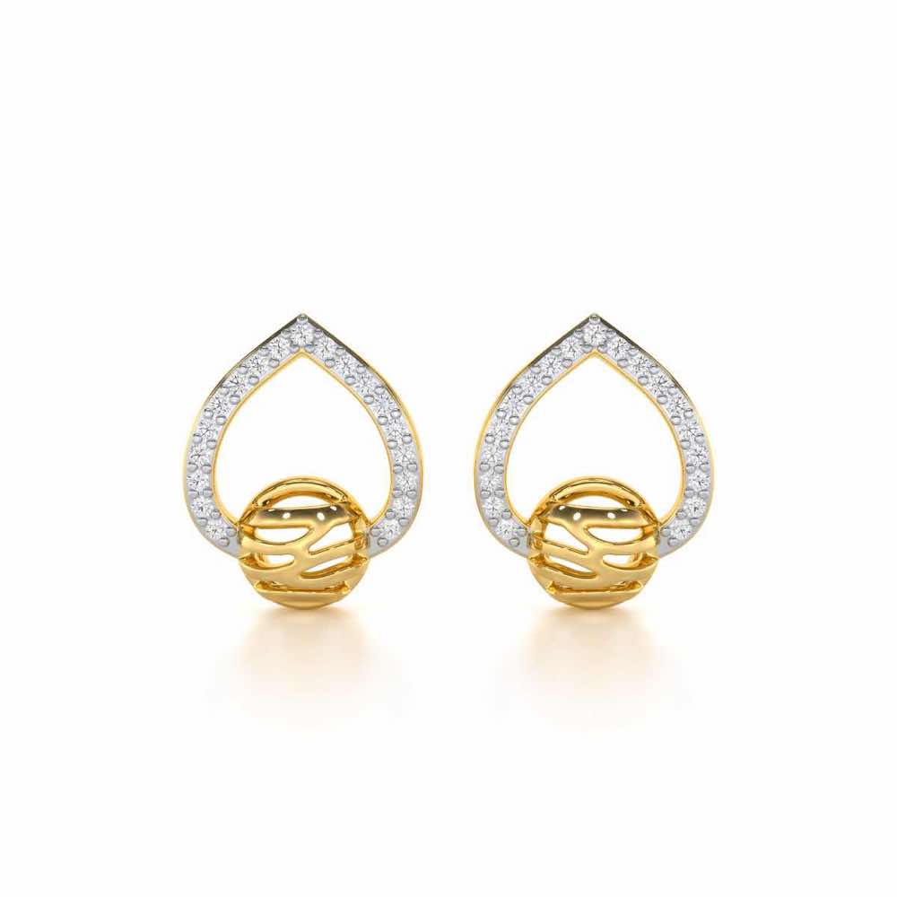 Twilight Bliss Silver Stud Earrings - Yellow Gold - Image 1