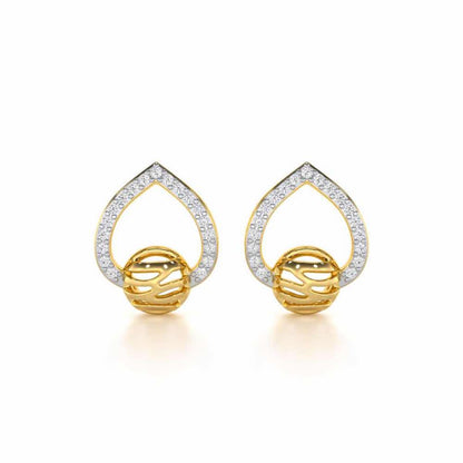 Twilight Bliss Silver Stud Earrings - Yellow Gold - Image 1