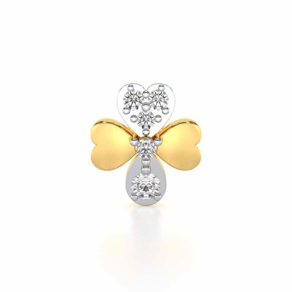 Pure Flora Silver Nosepin - Yellow Gold - Image 1