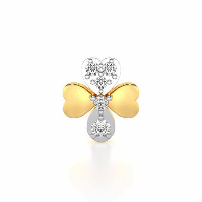 Pure Flora Silver Nosepin - Yellow Gold - Image 1