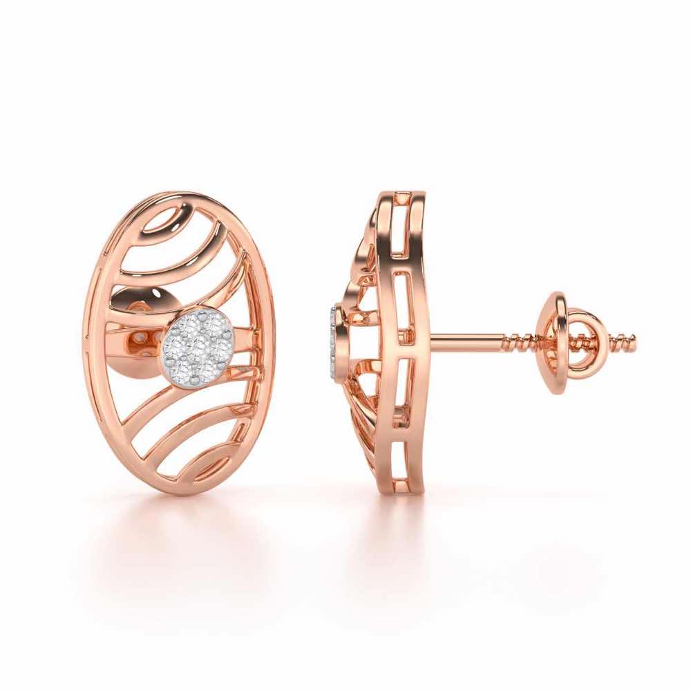 Pure Light Silver Earrings - Rose Gold - Image 4