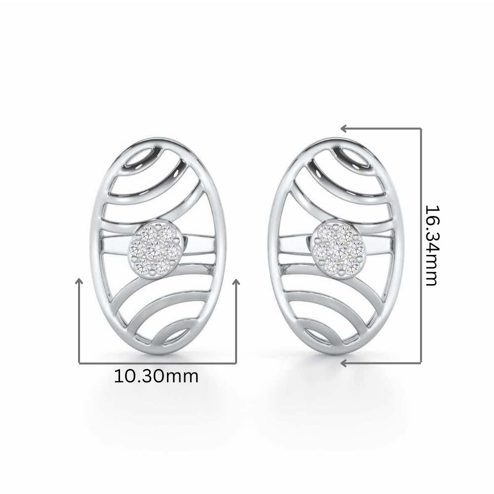 Pure Light Silver Earrings - White Gold - Image 2