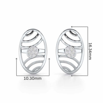 Pure Light Silver Earrings - White Gold - Image 2