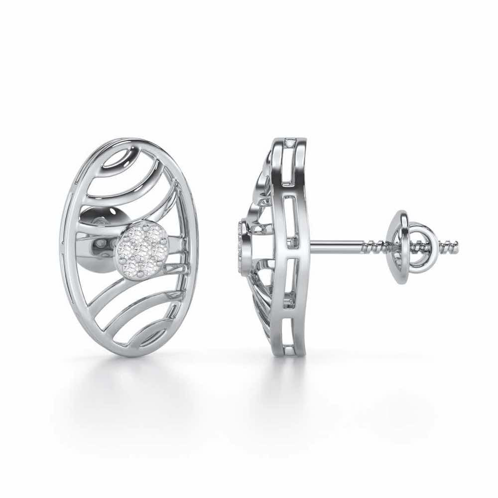 Pure Light Silver Earrings - White Gold - Image 4