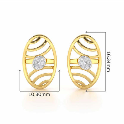 Pure Light Silver Earrings - Yellow Gold - Image 2