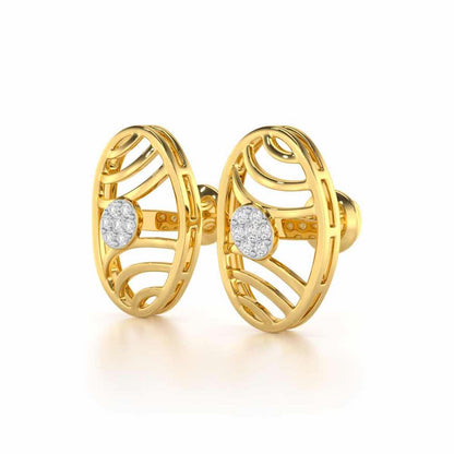 Pure Light Silver Earrings - Yellow Gold - Image 3