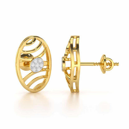Pure Light Silver Earrings - Yellow Gold - Image 4