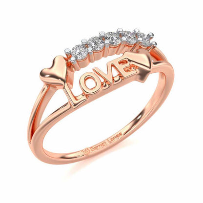 Pure Love Silver Ring - Rose Gold - Image 1