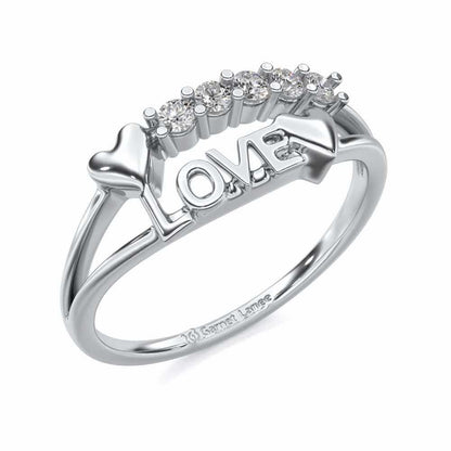 Pure Love Silver Ring - White Gold - Image 1