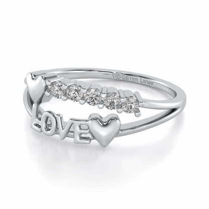 Pure Love Silver Ring - White Gold - Image 2