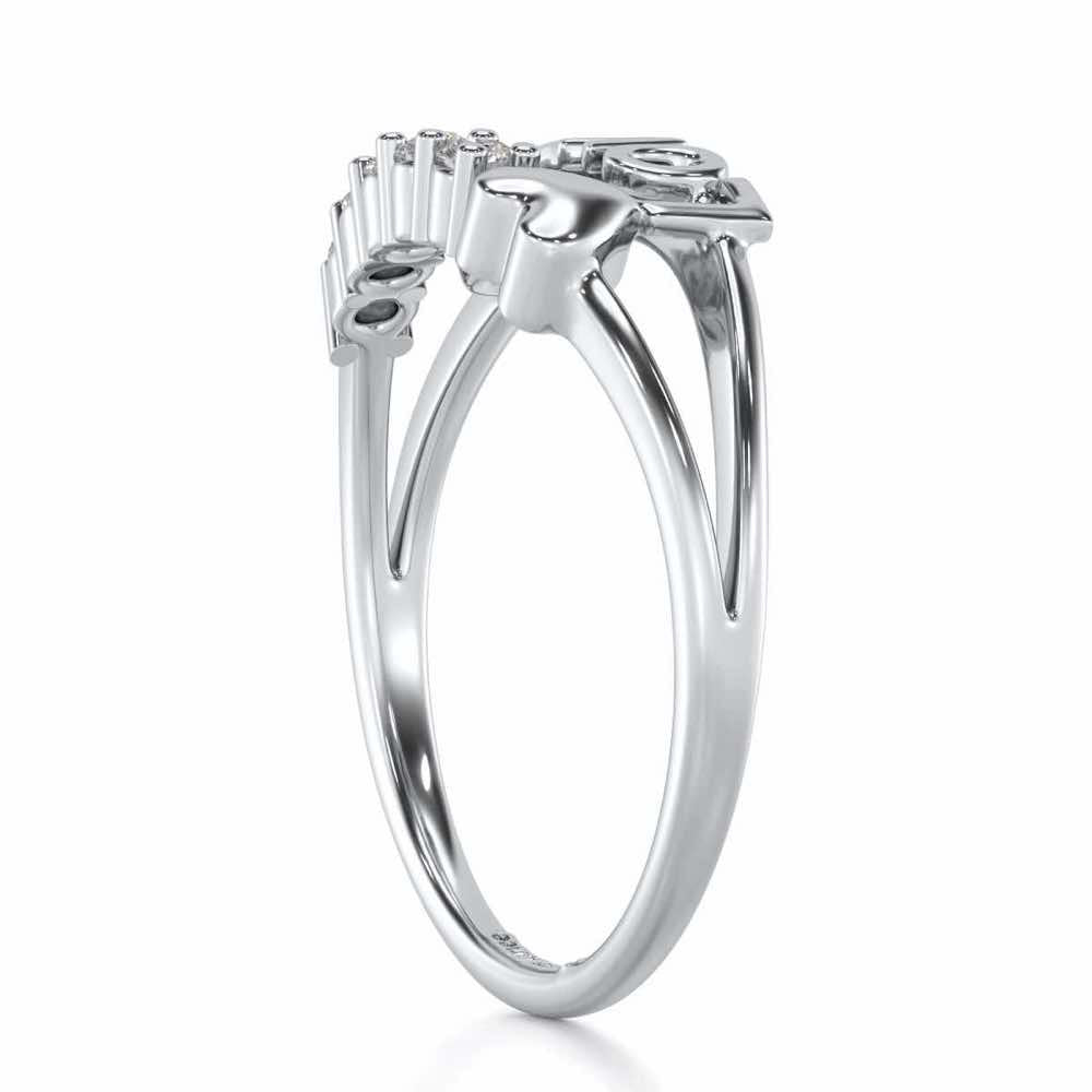 Pure Love Silver Ring - White Gold - Image 3