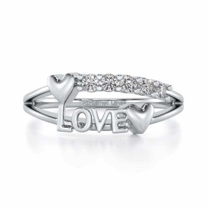 Pure Love Silver Ring - White Gold - Image 4