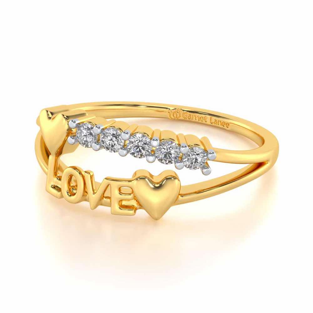 Pure Love Silver Ring - Yellow Gold - Image 2