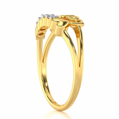 Pure Love Silver Ring - Yellow Gold - Image 3