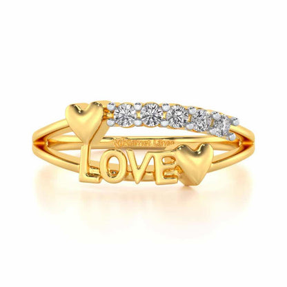 Pure Love Silver Ring - Yellow Gold - Image 4