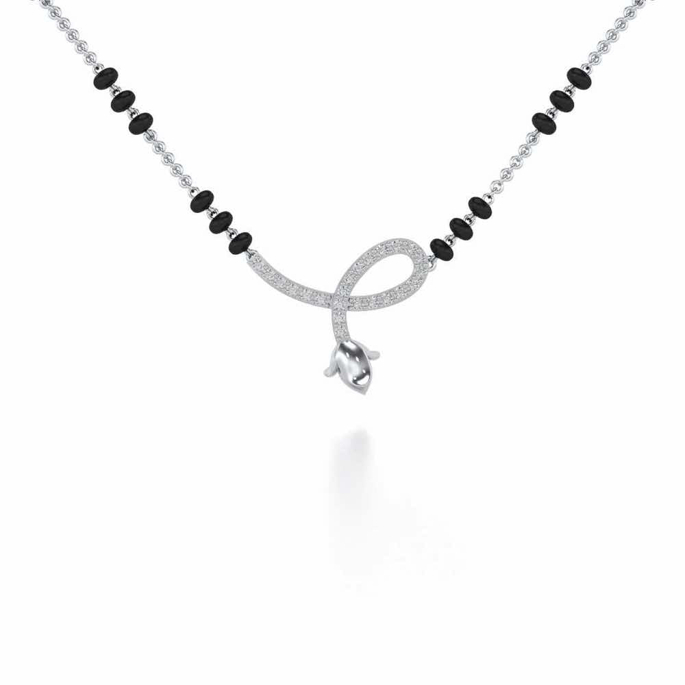 Pushap Silver Mangalsutra - White Gold - Image 1
