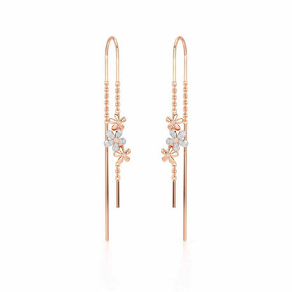 Pushp Silver Dangler Earrings - Rose Gold - Image 2