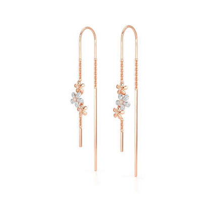 Pushp Silver Dangler Earrings - Rose Gold - Image 3