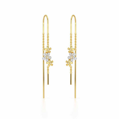 Pushp Silver Dangler Earrings - Yellow Gold - Image 2