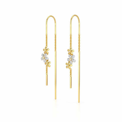 Pushp Silver Dangler Earrings - Yellow Gold - Image 3