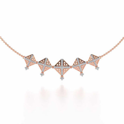 Pyramid Conclave Silver Necklace - Rose Gold - Image 2