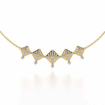 Pyramid Conclave Silver Necklace - Yellow Gold - Image 2