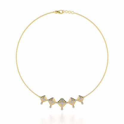 Pyramid Conclave Silver Necklace - Yellow Gold - Image 3