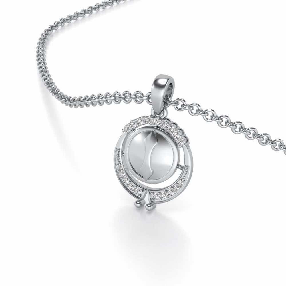 Pyxis Silver Pendant - White Gold - Image 2