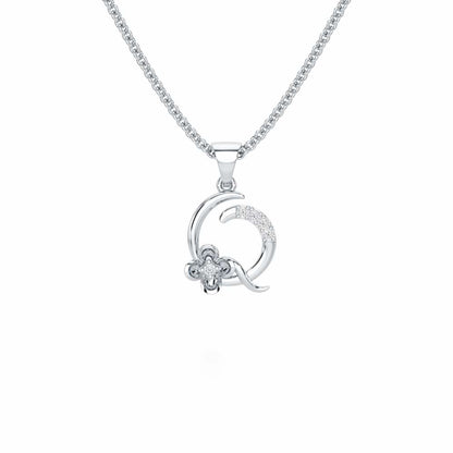 Q-Glint Silver Pendant - White Gold - Image 1