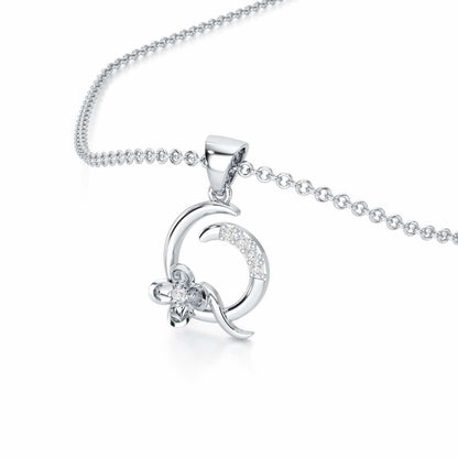 Q-Glint Silver Pendant - White Gold - Image 2