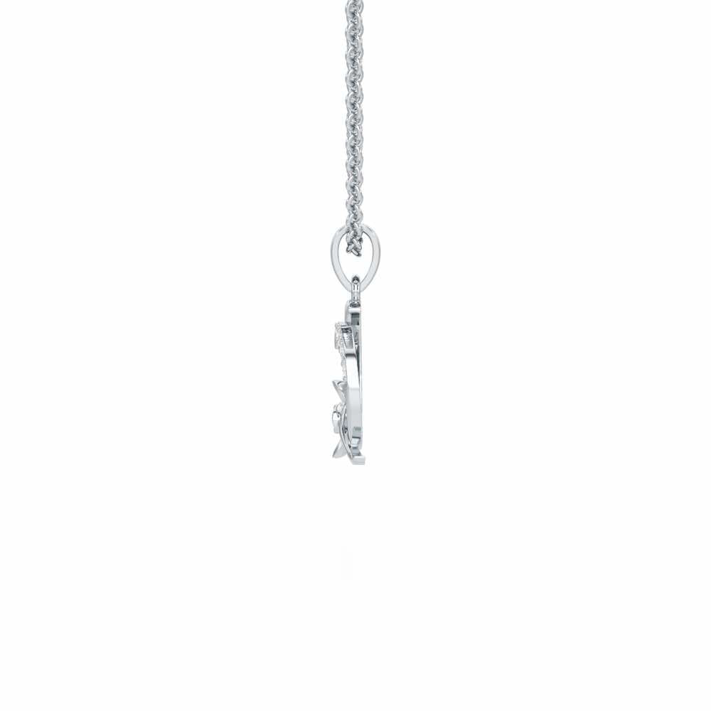 Q-Glint Silver Pendant - White Gold - Image 3