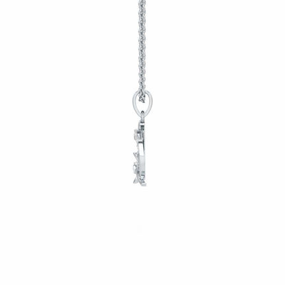 Q-Glint Silver Pendant - White Gold - Image 3