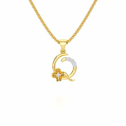 Q-Glint Silver Pendant - Yellow Gold - Image 1