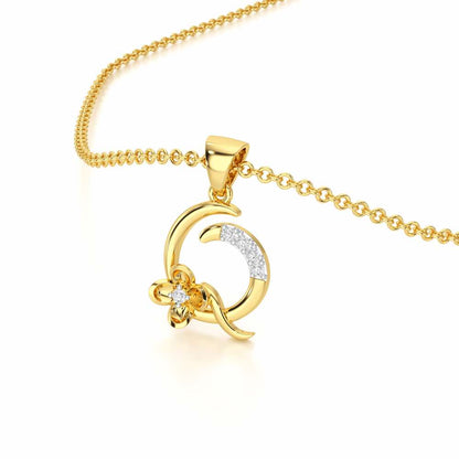 Q-Glint Silver Pendant - Yellow Gold - Image 2