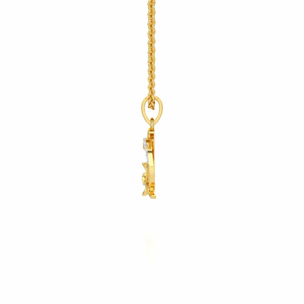 Q-Glint Silver Pendant - Yellow Gold - Image 3